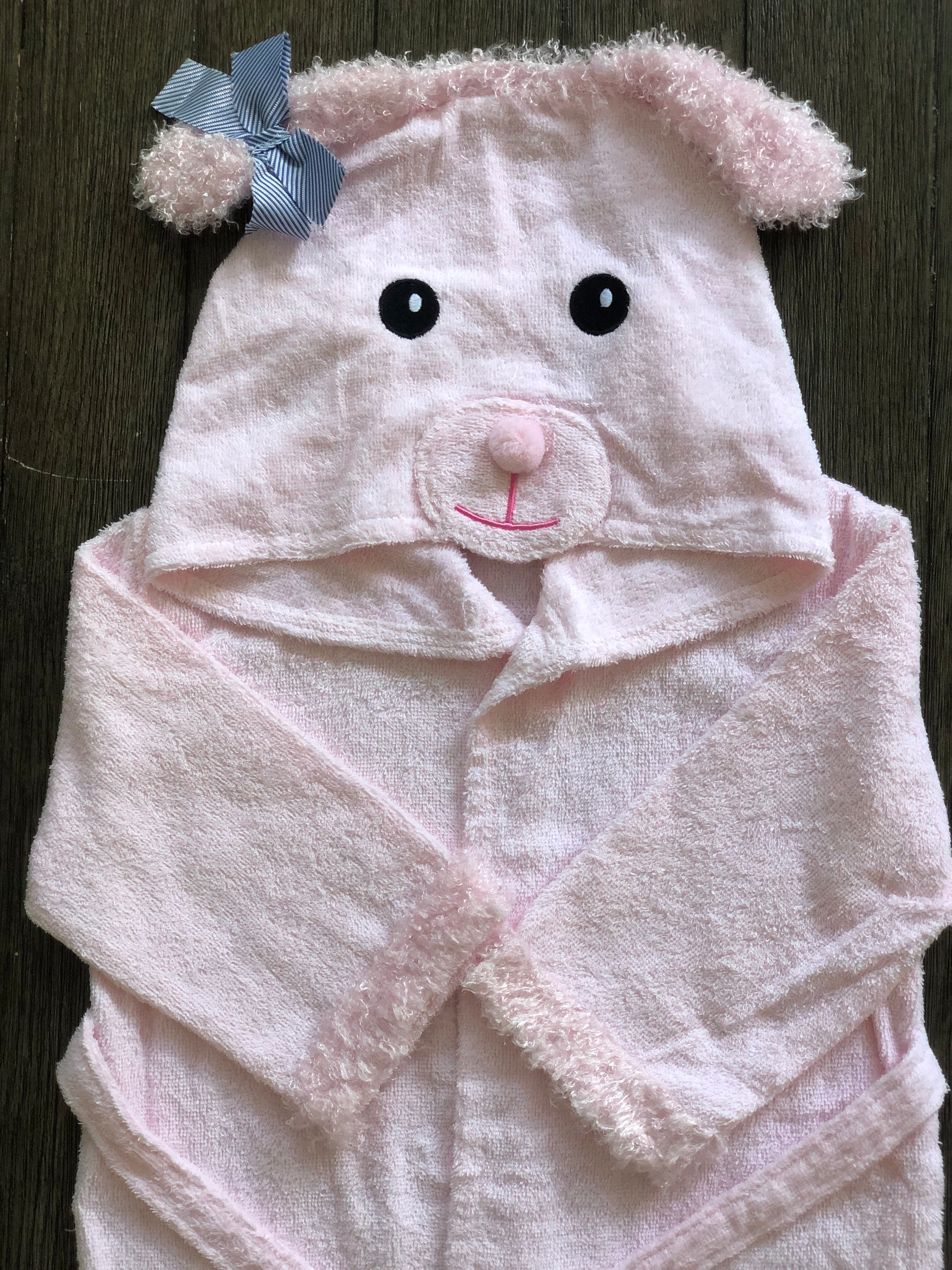 Hooded Bath Robe (Pink Sheep)